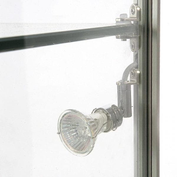 Glasskab Showcase Tower glasmontre sølv LED lys  