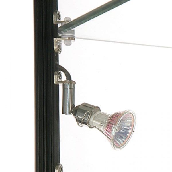 Glasskab Showcase Tower duo glasmontre sort LED lys  