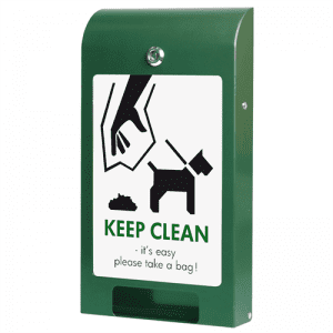 Hundepose dispenser grøn med A4 info  