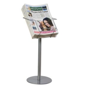 Wire Brochurestander - Tabloid sølv  
