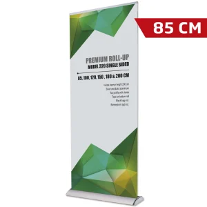 Premium Roll-up variabel alu/sølv 85 cm med print  