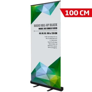 Basic Roll-up enkeltsidet sort 100 cm incl. bannerprint  