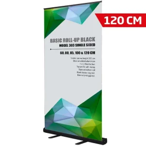 Basic Roll-up enkeltsidet sort 120 cm incl. bannerprint  