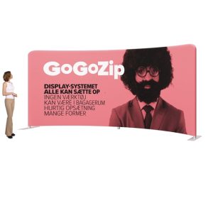 Messevæg Zipper Wall GoGoZip 02 buet dobbeltsidet print  