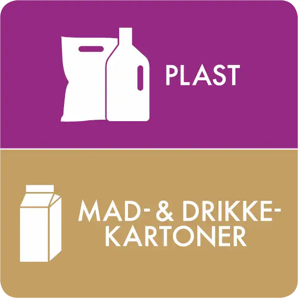Piktogram Plast Mad Drikkekartoner 12x12cm Selvkl bende Lilla Brun