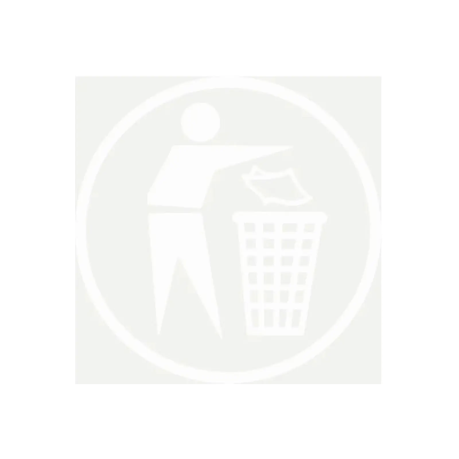 Piktogram Affaldsmærkat 15x15 cm Konturskåret Hvid  