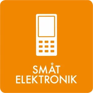 Piktogram Småt elektronik 12x12cm Selvklæbende Orange  