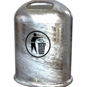 Affaldsbeholder udendørs 45 liter Med fjederklap Galvaniseret Model 5034  