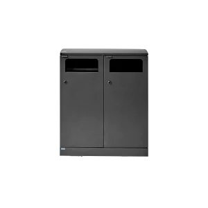 Affaldssystem 2x45L Løftelåg og åbne indkast stål Antracit Bica 886 Erhverv  