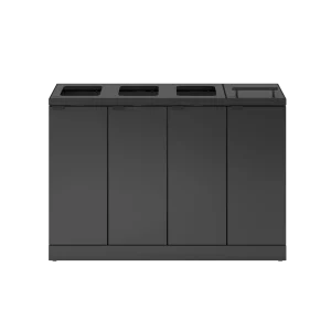 Affaldssystem 2x45L Løftelåg og åbne indkast stål Antracit Bica 886 Erhverv  