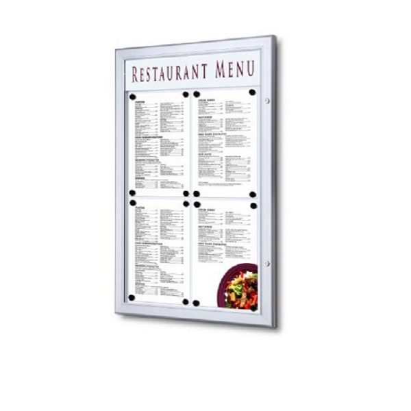 Nyhedsskab Magnetic med lås 4xA4 udendørs  