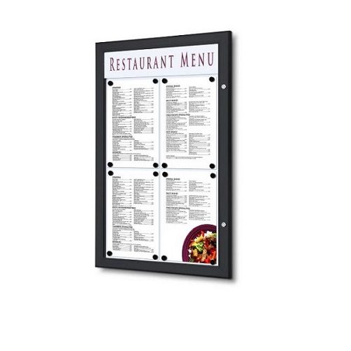 Nyhedsskab Magnetic med lås 4xA4 udendørs  