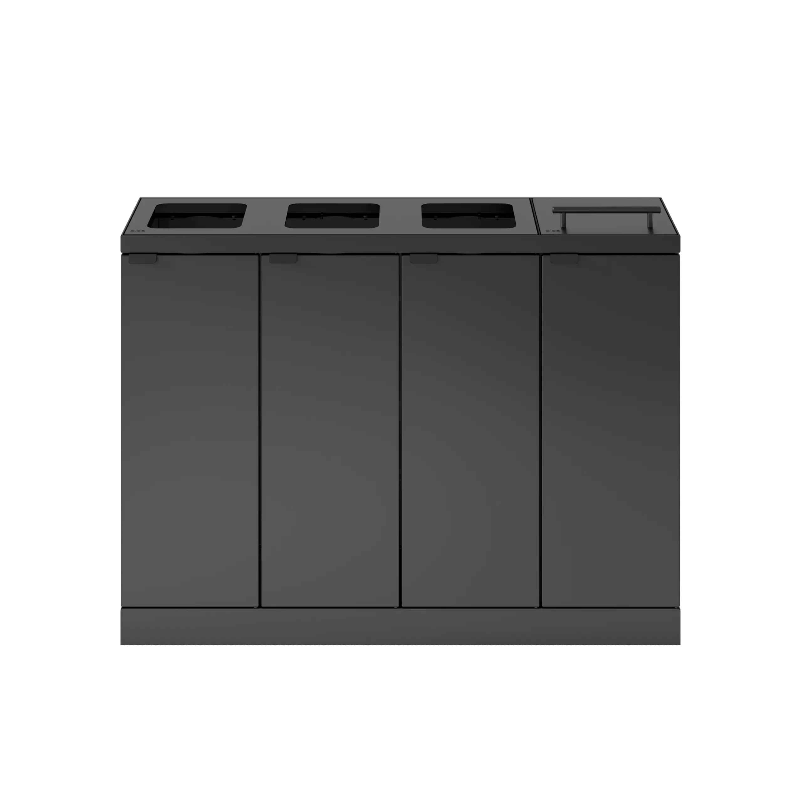 Affaldssystem 4x60 liter låg og åbne indkast Bica 892 Erhverv  